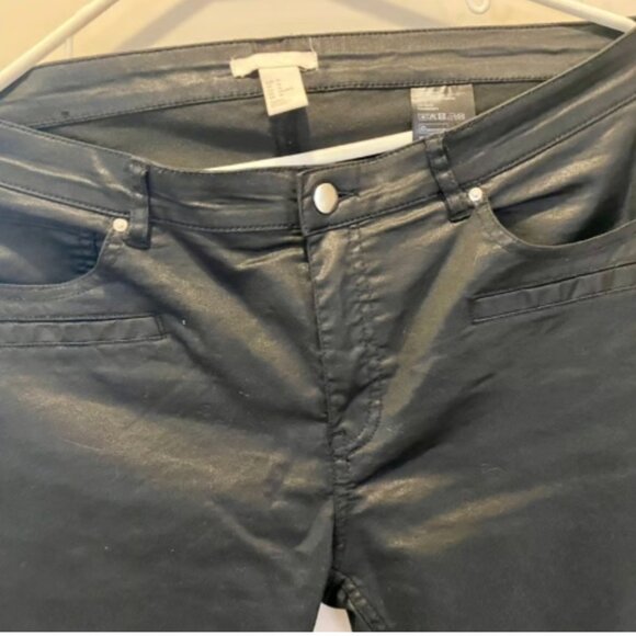 Faux Leather Pants with Ankle Zippers and Knee Details - NWOT - Picture 3 of 5